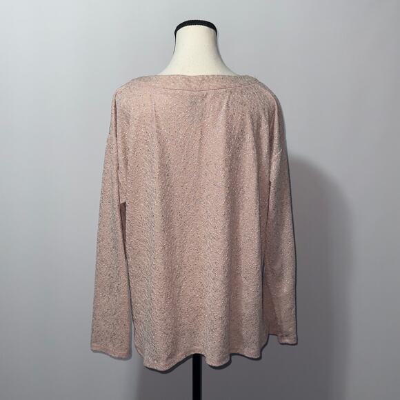 Ruby Rd. Pink Glitter pullover Top women’s Size Large - Picture 2 of 6